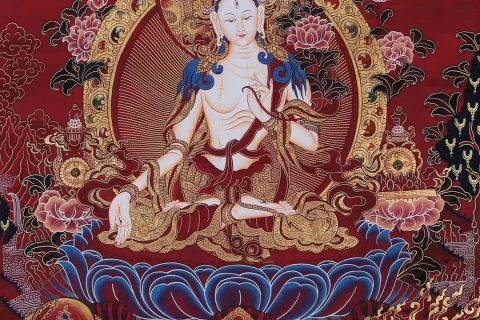 编号158-429858：红金唐卡-白度母（75*55CM左右）
