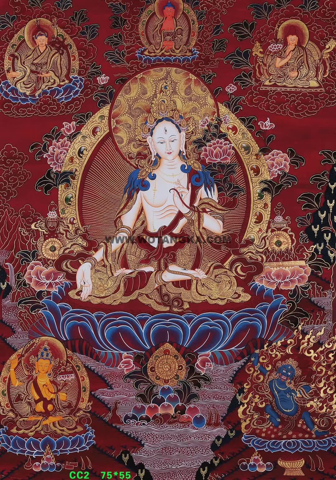 编号158-429858：红金唐卡-白度母（75*55CM左右）