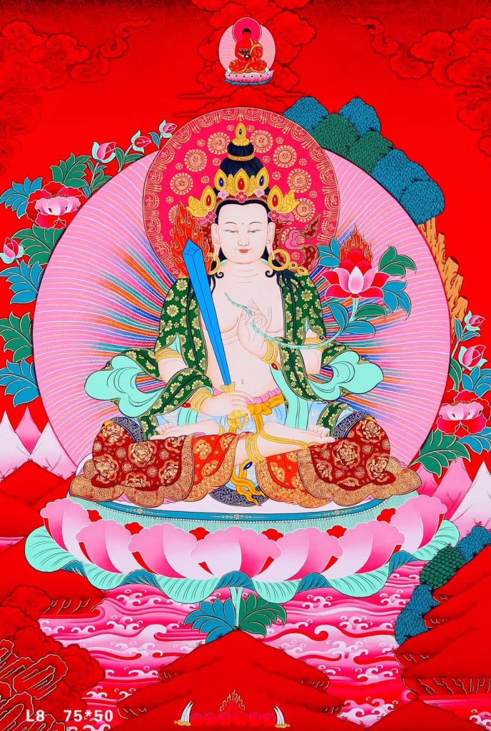 编号158-305573：彩绘唐卡-虚空藏菩萨（75*50CM左右）