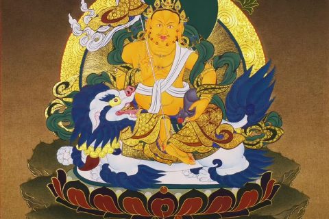 编号158-815741：彩绘唐卡-财宝天王（60*40CM左右）