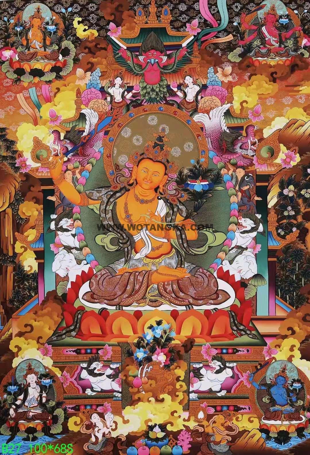 编号138-940332：彩绘唐卡-文殊菩萨（100*68CM左右）