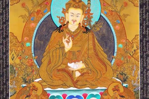 编号138-616997：黄金唐卡-莲花生大士（78*60CM左右）