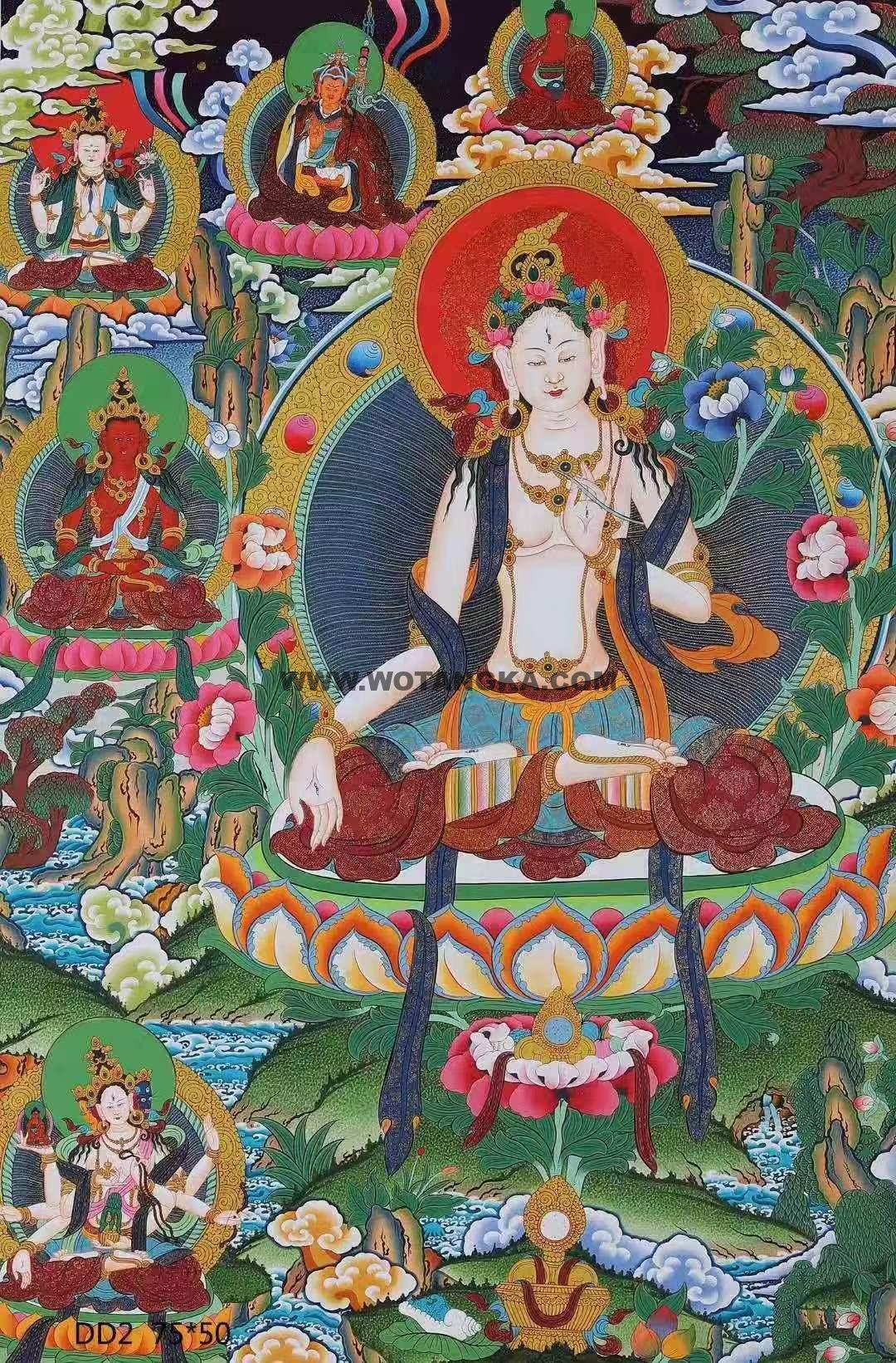 编号158-511173：彩绘唐卡-白度母（75*50CM左右）