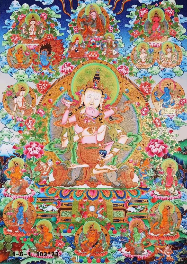 编号138-324297：彩绘唐卡-金刚萨埵双修（103*73CM左右）