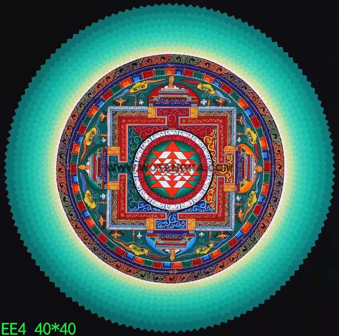 编号138-326706：彩绘唐卡-时轮金刚坛城（40*40CM左右）