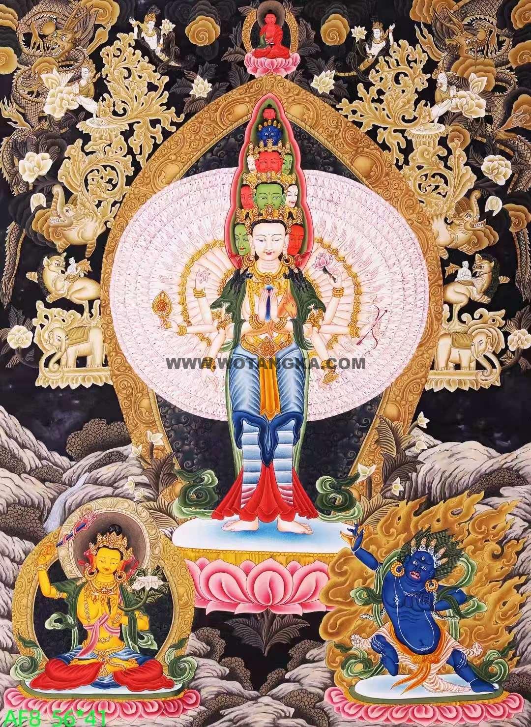 编号138-706093：彩绘唐卡-千手观音（56*41CM左右）