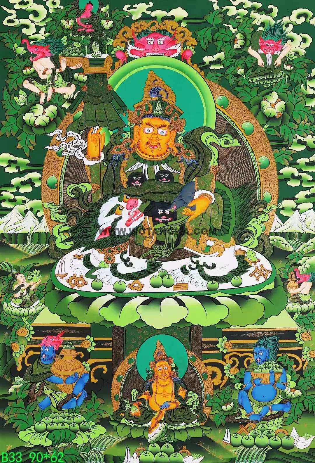 编号138-870451：彩绘唐卡-财宝天王（90*62CM左右）