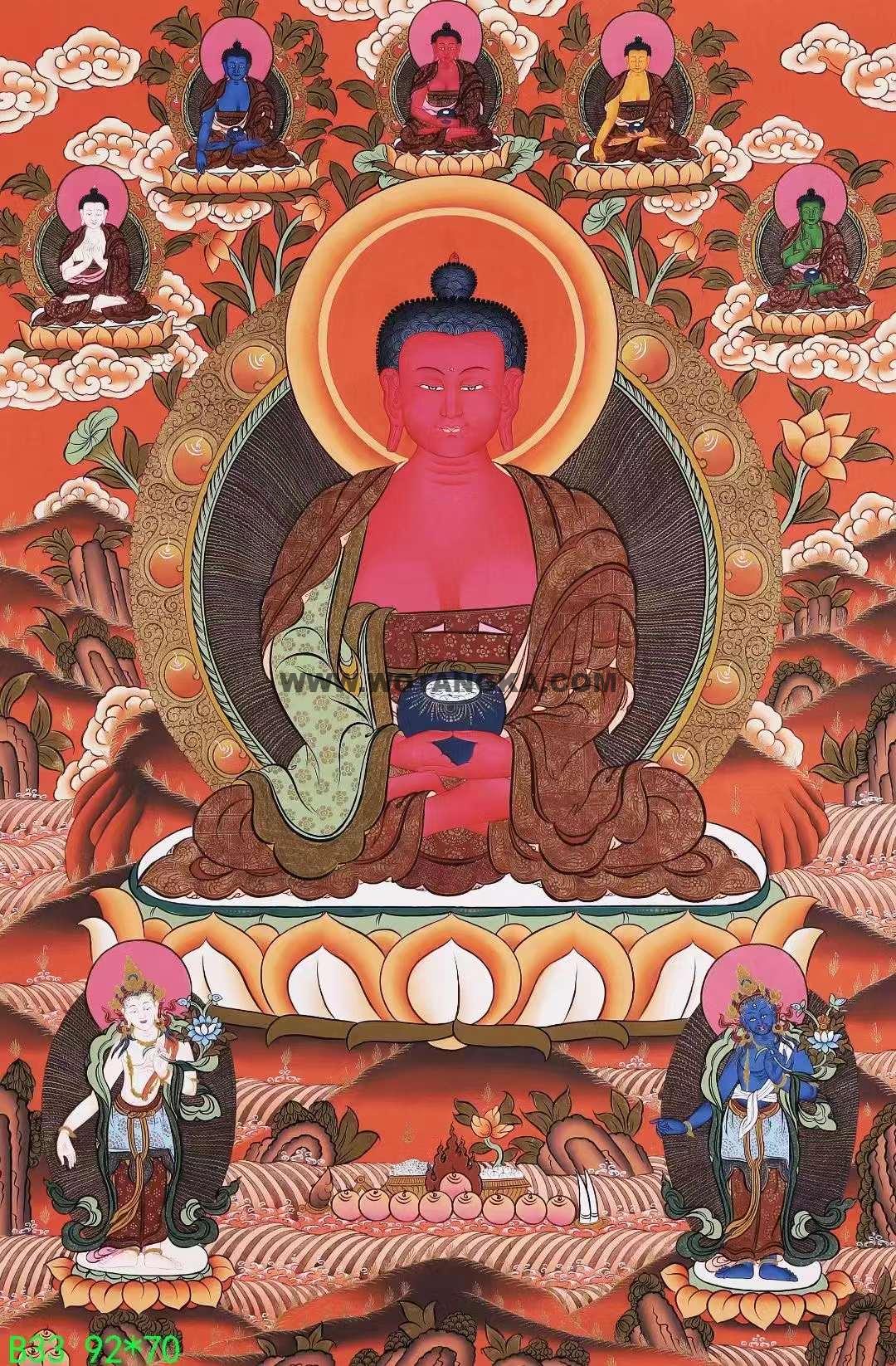 编号138-906942：彩绘唐卡-阿弥陀佛（92*70CM左右）