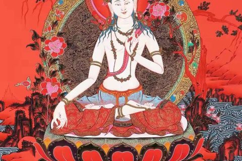 编号138-263531：红金唐卡-白度母（76*50CM左右）