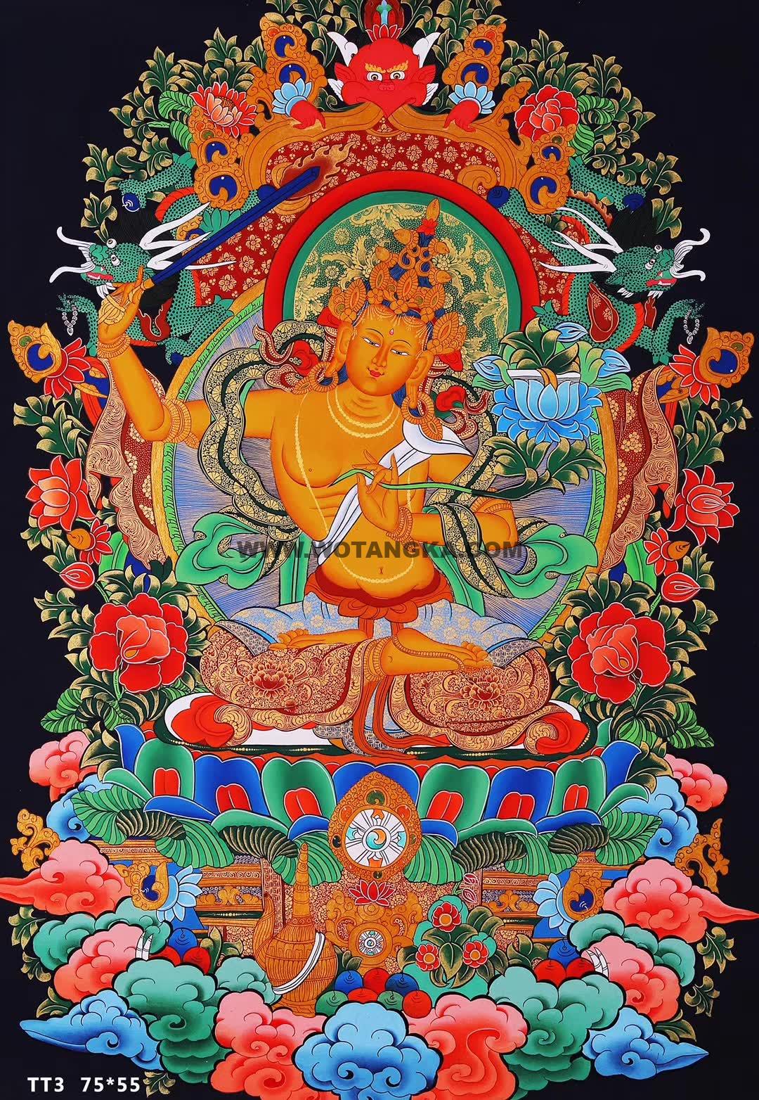 编号188-452408：彩绘唐卡-文殊菩萨（75*55CM左右）