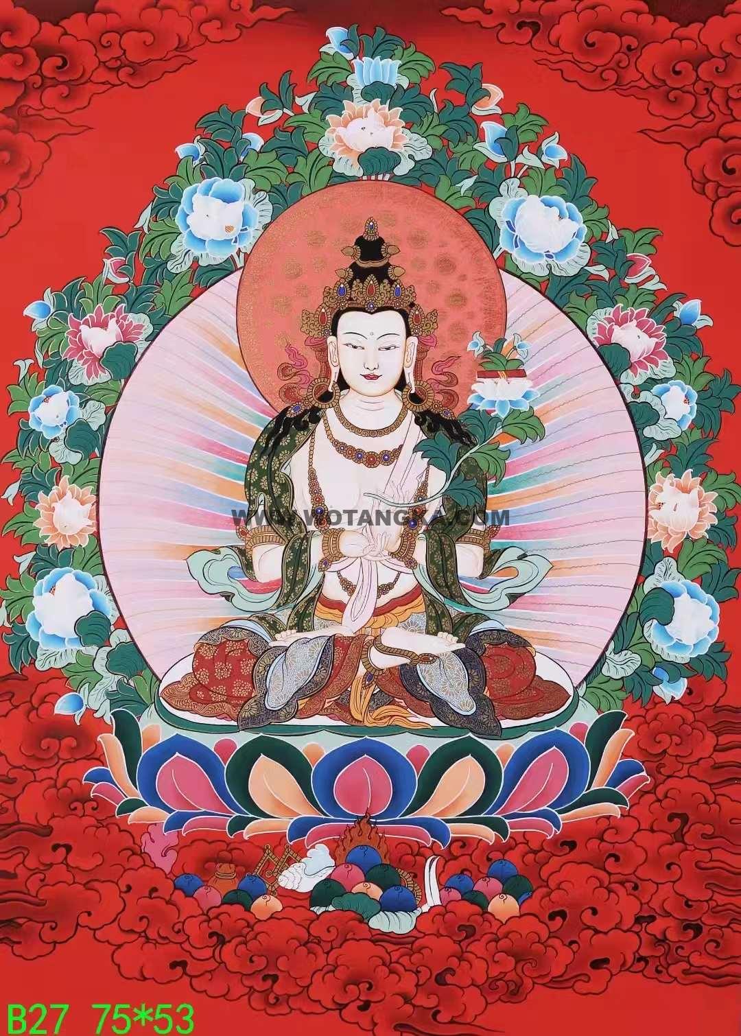 编号138-386861：彩绘唐卡-大势至菩萨（75*53CM左右）