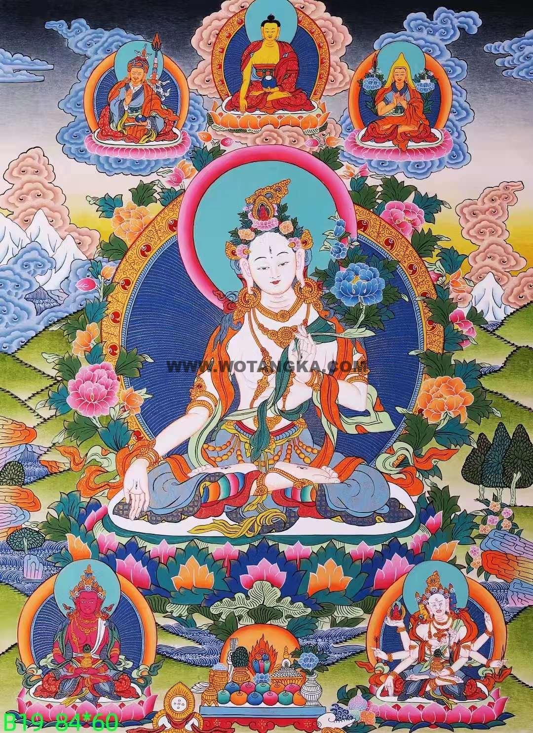 编号138-548735：彩绘唐卡-白度母（84*60CM左右）