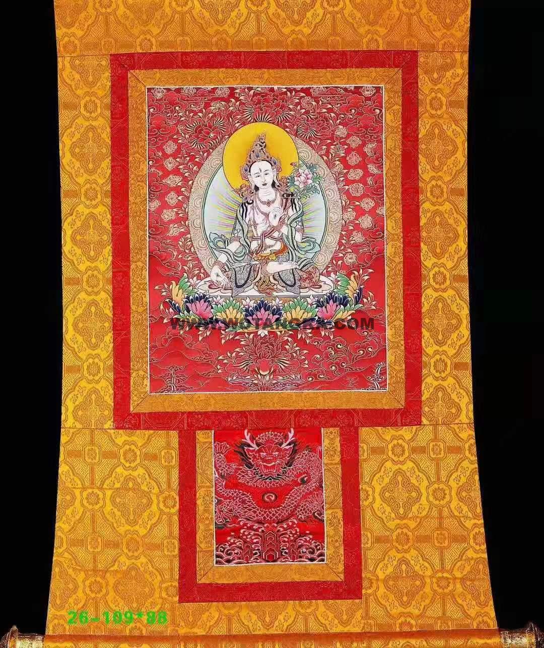 编号158-943683：彩绘唐卡-白度母（65*45CM左右）