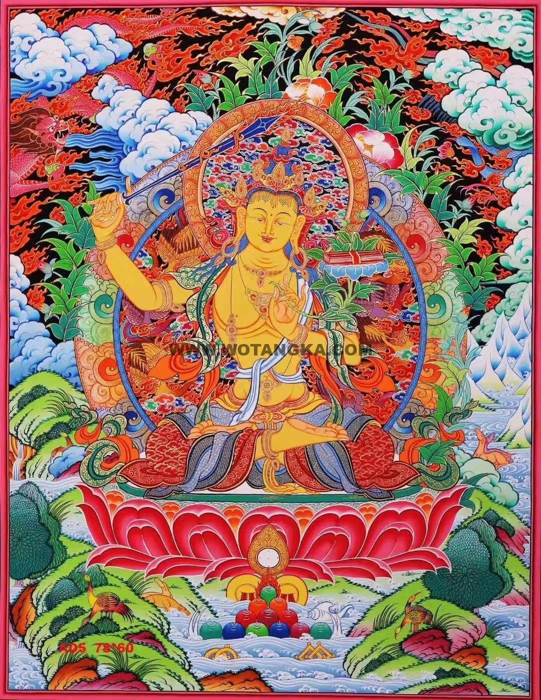 编号168-847475：彩绘唐卡-文殊菩萨（78*60CM左右）