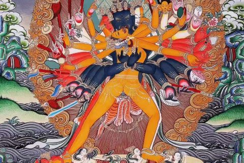 编号138-880685：彩绘唐卡-时轮金刚（60*45CM左右）