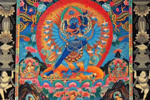 编号158-695362：彩绘唐卡-喜金刚（75*60CM左右）