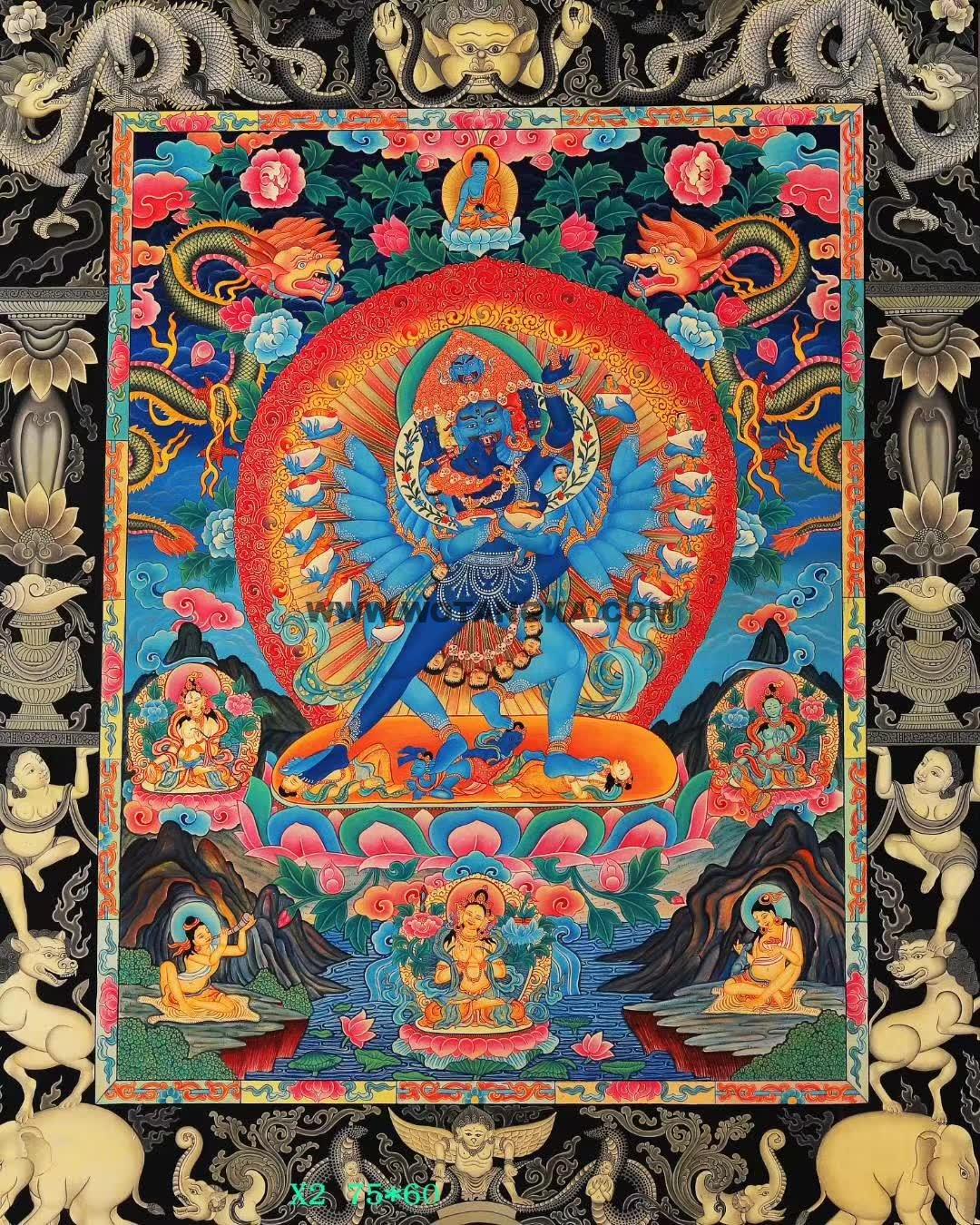 编号158-695362：彩绘唐卡-喜金刚（75*60CM左右）