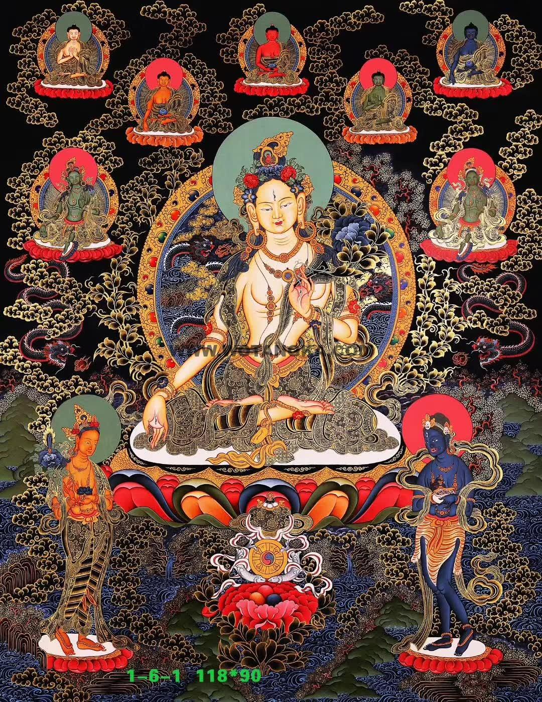 编号158-903942：彩绘唐卡-白度母（118*90CM左右）