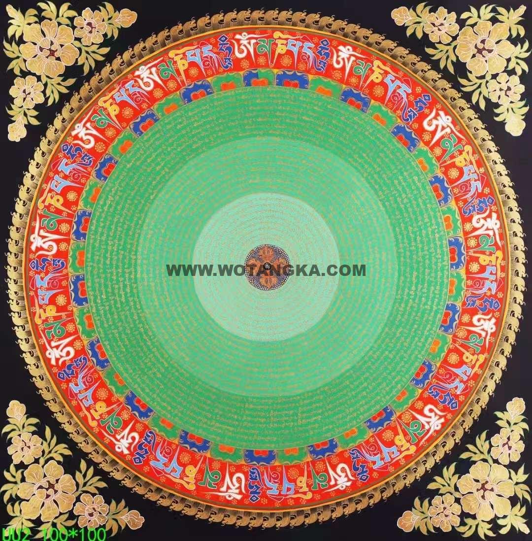 编号138-864476：彩绘唐卡-吉祥八宝坛城（100*100CM左右）