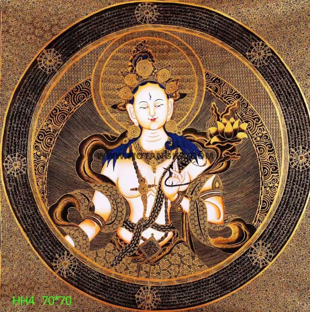 编号138-951469：黑金唐卡-白度母（70*70CM左右）
