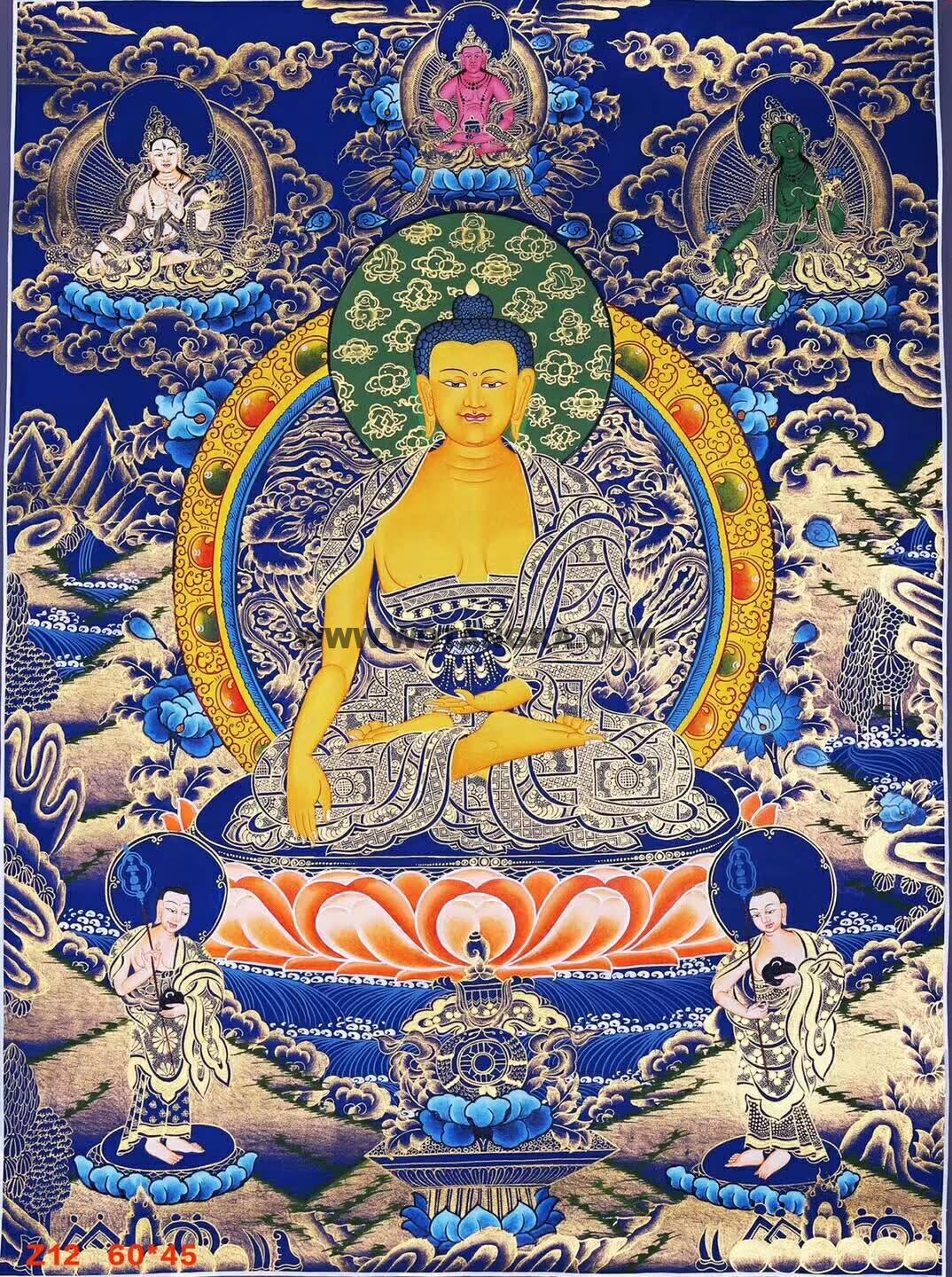 编号158-342517：彩绘唐卡-释迦牟尼佛（60*45CM左右）