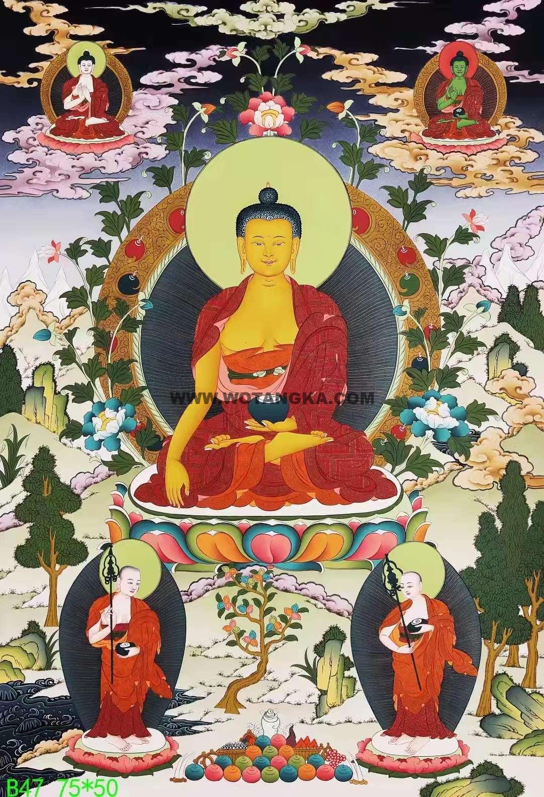 编号138-572180：彩绘唐卡-释迦摩尼佛（75*50CM左右）