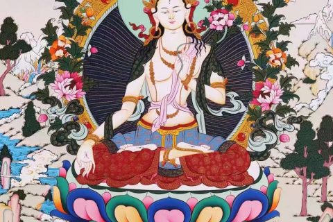 编号138-572391：彩绘唐卡-白度母（75*50CM左右）