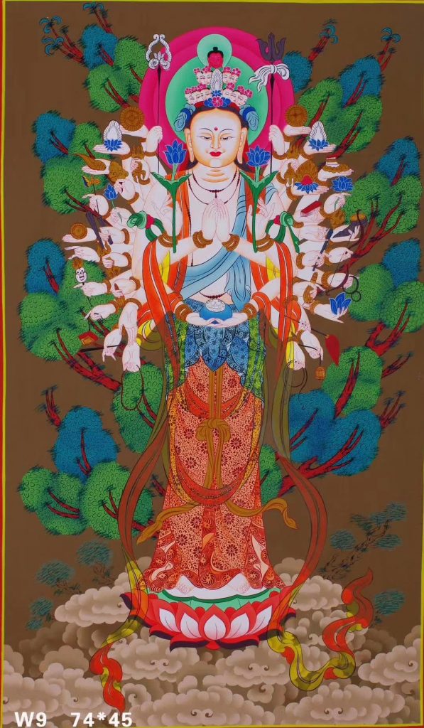 编号158-346364：彩绘唐卡-千手观音（74*45CM左右）
