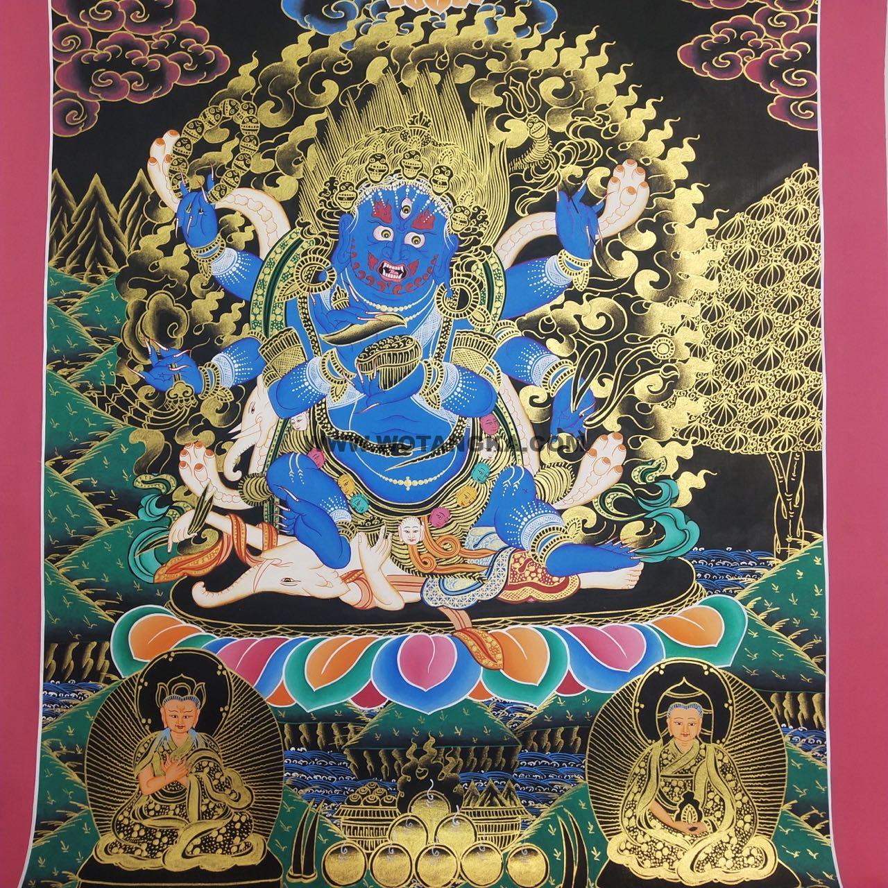 编号188-684265：彩绘唐卡-六臂玛哈嘎拉（60*45CM左右）