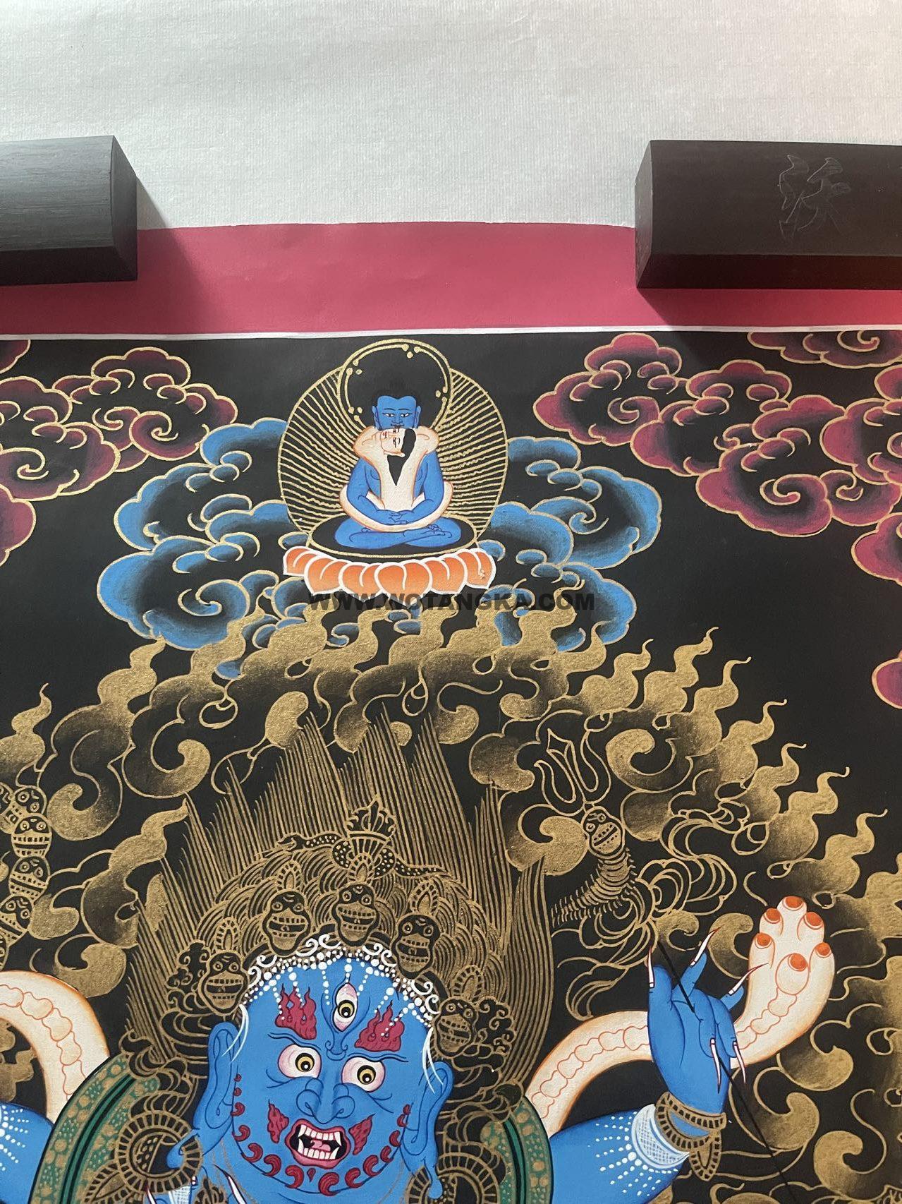 编号188-684265：彩绘唐卡-六臂玛哈嘎拉（60*45CM左右）