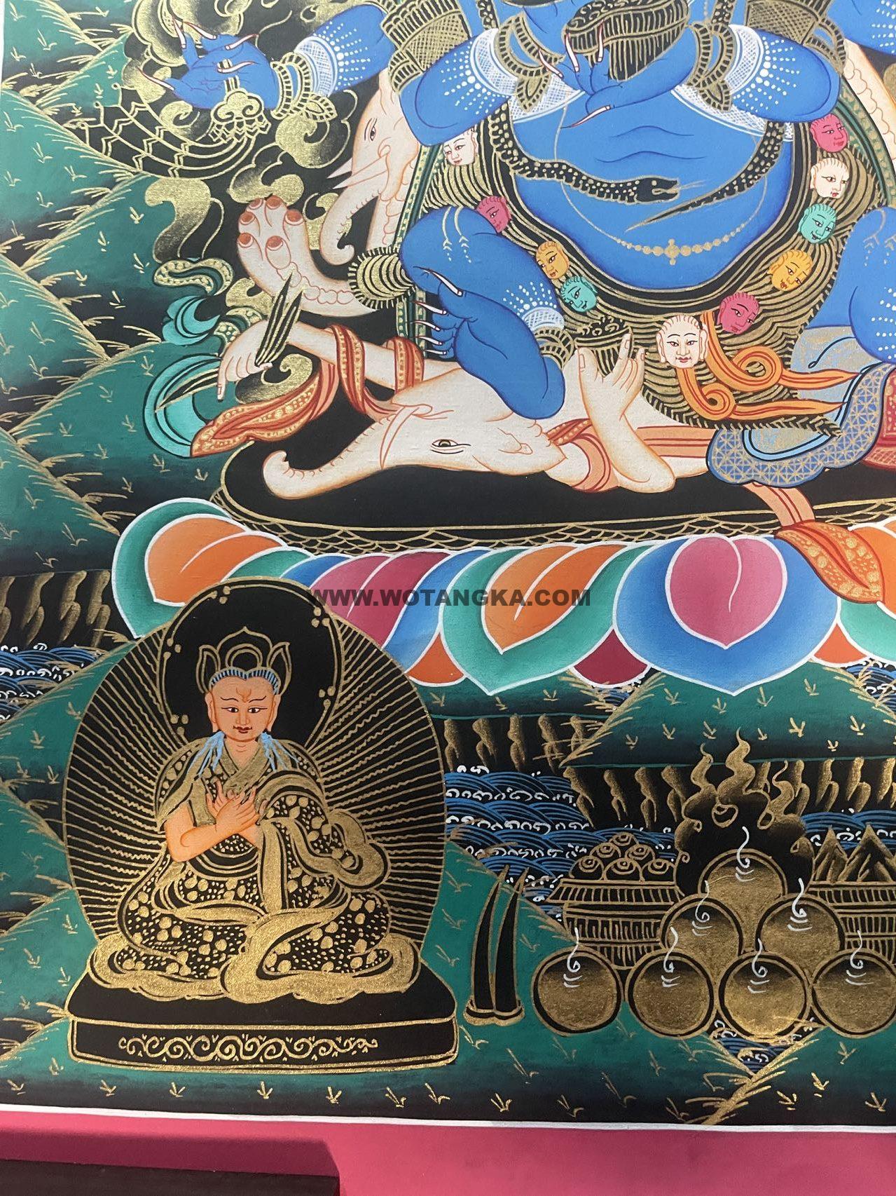 编号188-684265：彩绘唐卡-六臂玛哈嘎拉（60*45CM左右）