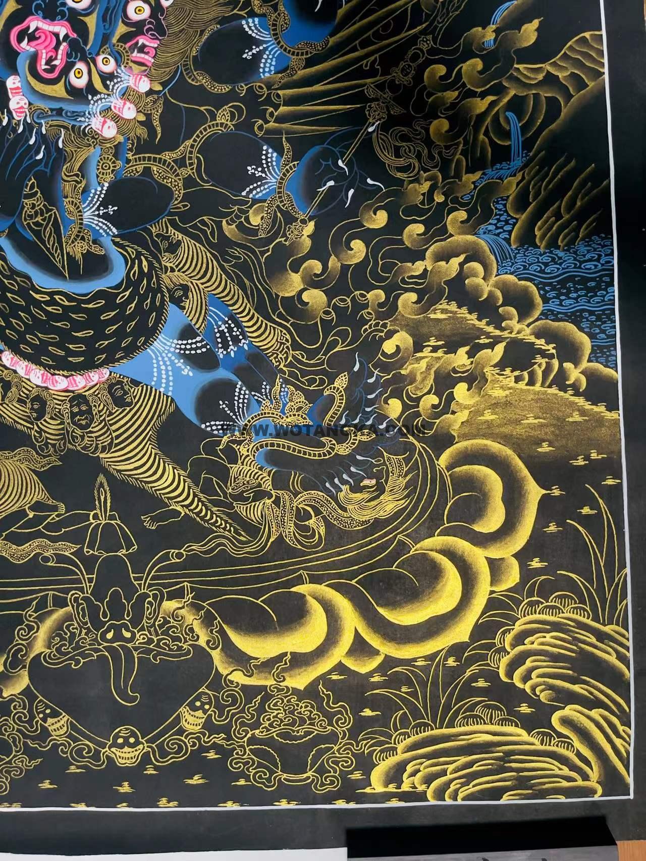 编号188-358194：黑金唐卡-普巴金刚（90*70CM左右）