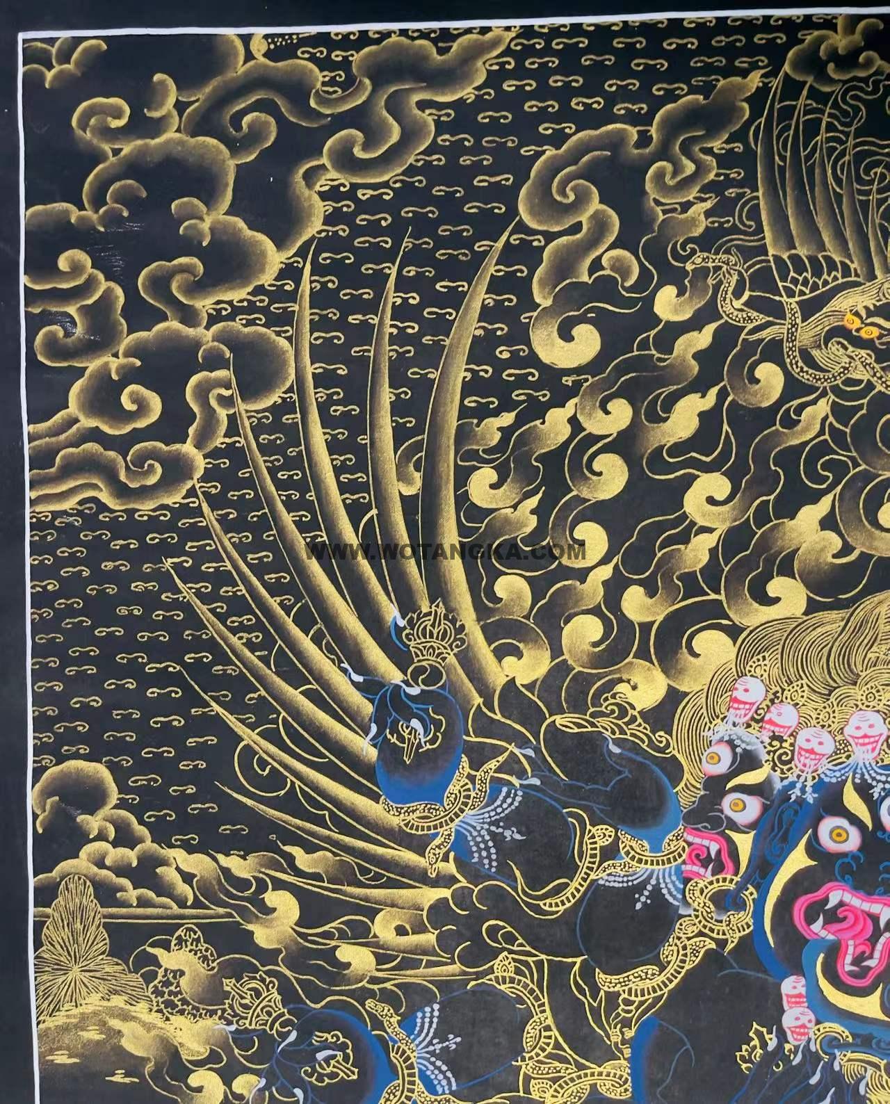 编号188-358194：黑金唐卡-普巴金刚（90*70CM左右）