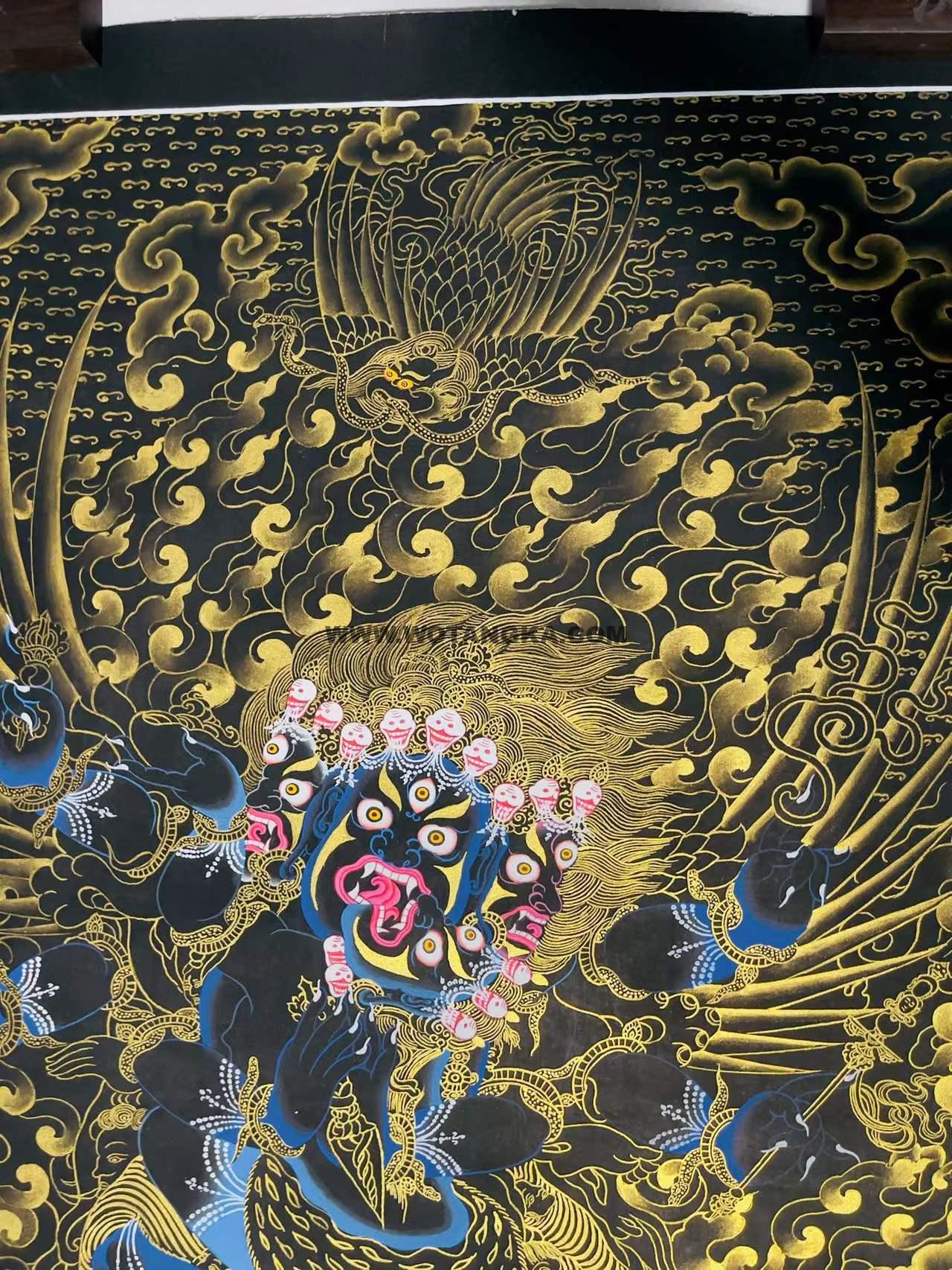 编号188-358194：黑金唐卡-普巴金刚（90*70CM左右）
