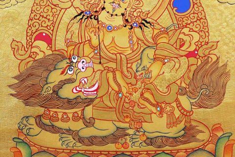 编号168-742605：黄金唐卡-财宝天王（20*30CM左右）