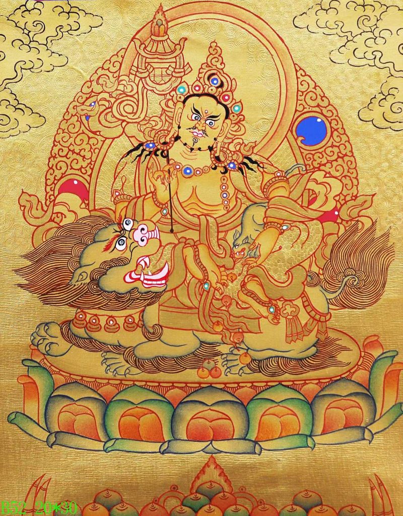 编号138-279647：黄金唐卡-财宝天王（20*30CM左右）