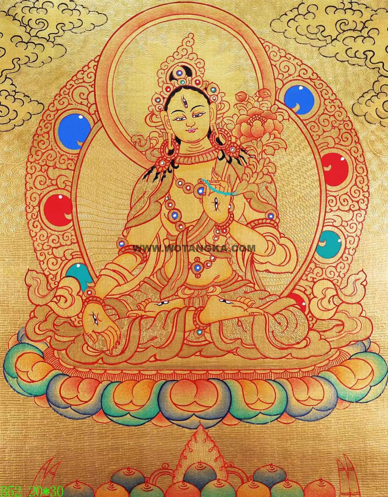 编号138-700709：黄金唐卡-白度母（20*30CM左右）