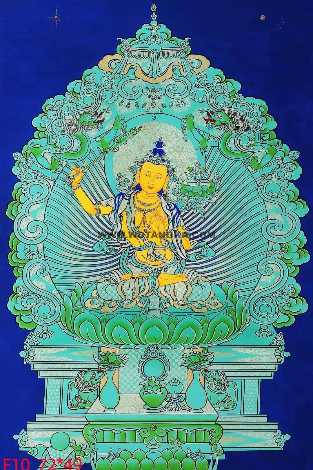 编号138-755281：彩绘唐卡-文殊菩萨（72*49CM左右）