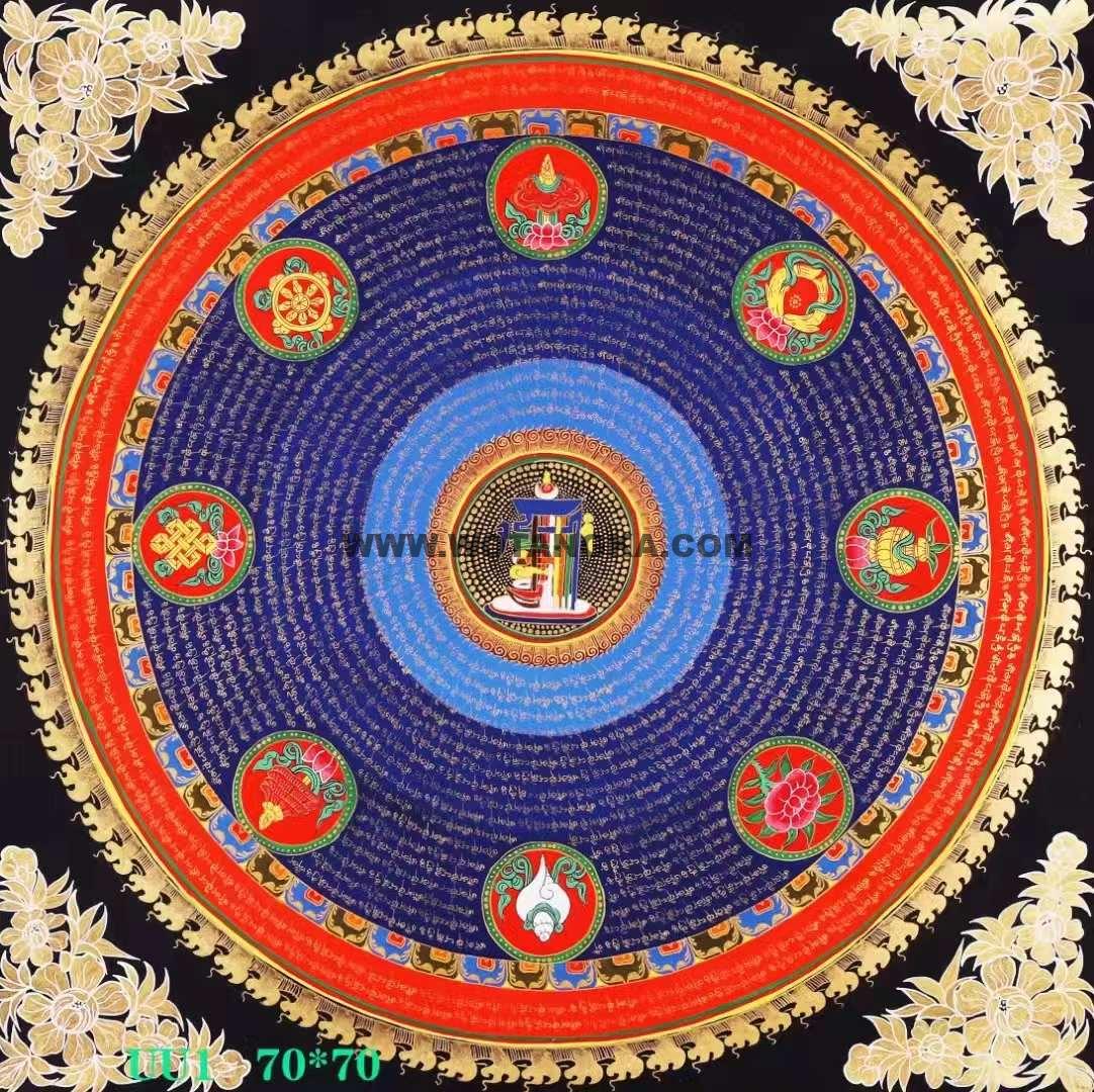 编号138-735617：彩绘唐卡-吉祥八宝坛城（70*70CM左右）