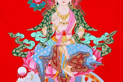 编号158-285098：红金唐卡-普贤菩萨（75*50CM左右）