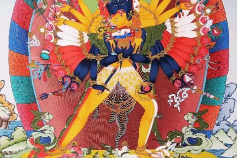 编号138-212510：彩绘唐卡-时轮金刚（75*50CM左右）