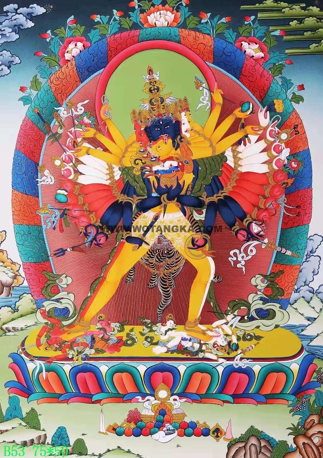 编号138-212510：彩绘唐卡-时轮金刚（75*50CM左右）