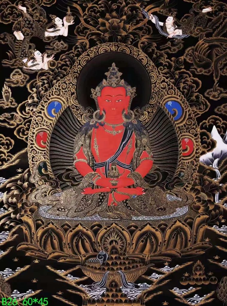 编号138-223783：彩绘唐卡-长寿佛（60*45CM左右）