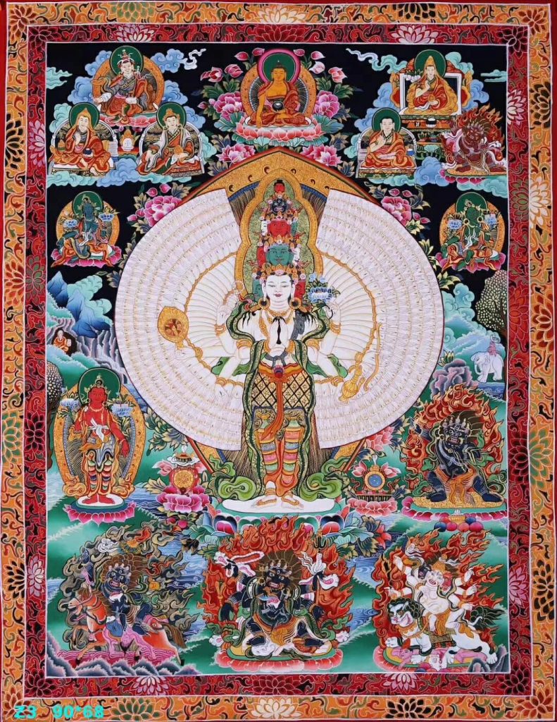 编号158-377190：彩绘唐卡-千手观音（90*68CM左右）