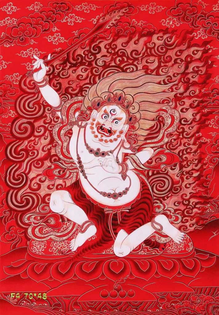 编号158-228543：红金唐卡-不动明王（70*48CM左右）