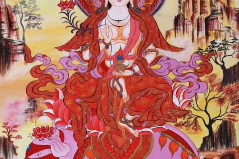 编号158-561331：彩绘唐卡-普贤菩萨（78*60CM左右）