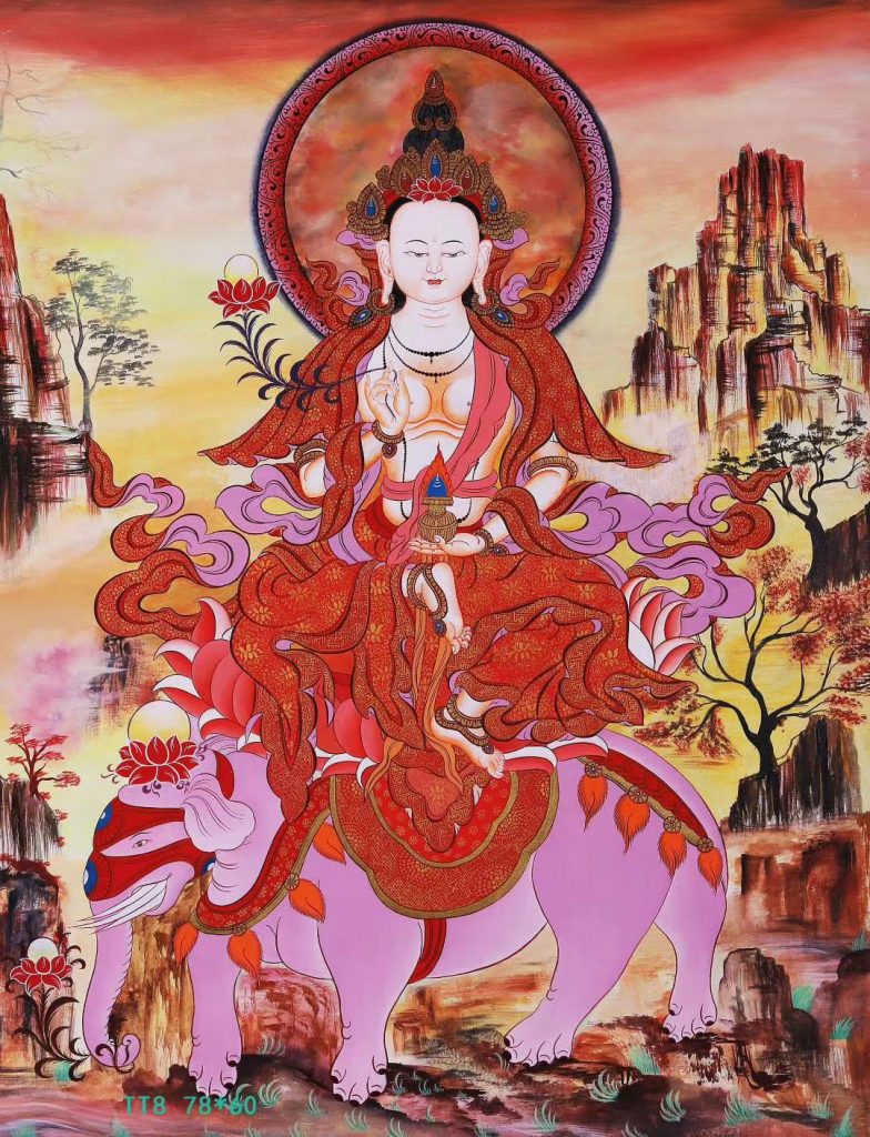 编号158-561331：彩绘唐卡-普贤菩萨（78*60CM左右）