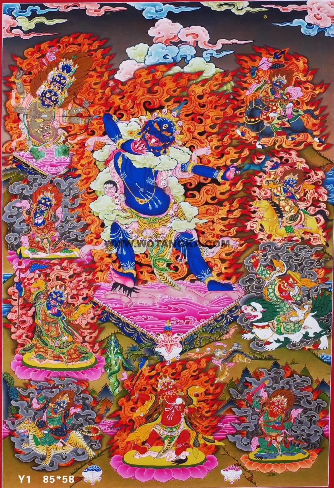 编号158-461975：彩绘唐卡-一髻佛母（85*58CM左右）