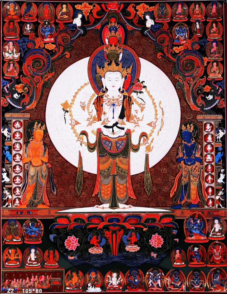 编号158-251514：彩绘唐卡-千手观音（105*80CM左右）