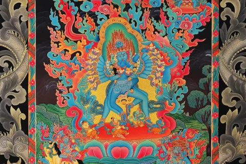 编号158-601753：彩绘唐卡-喜金刚（75*60CM左右）